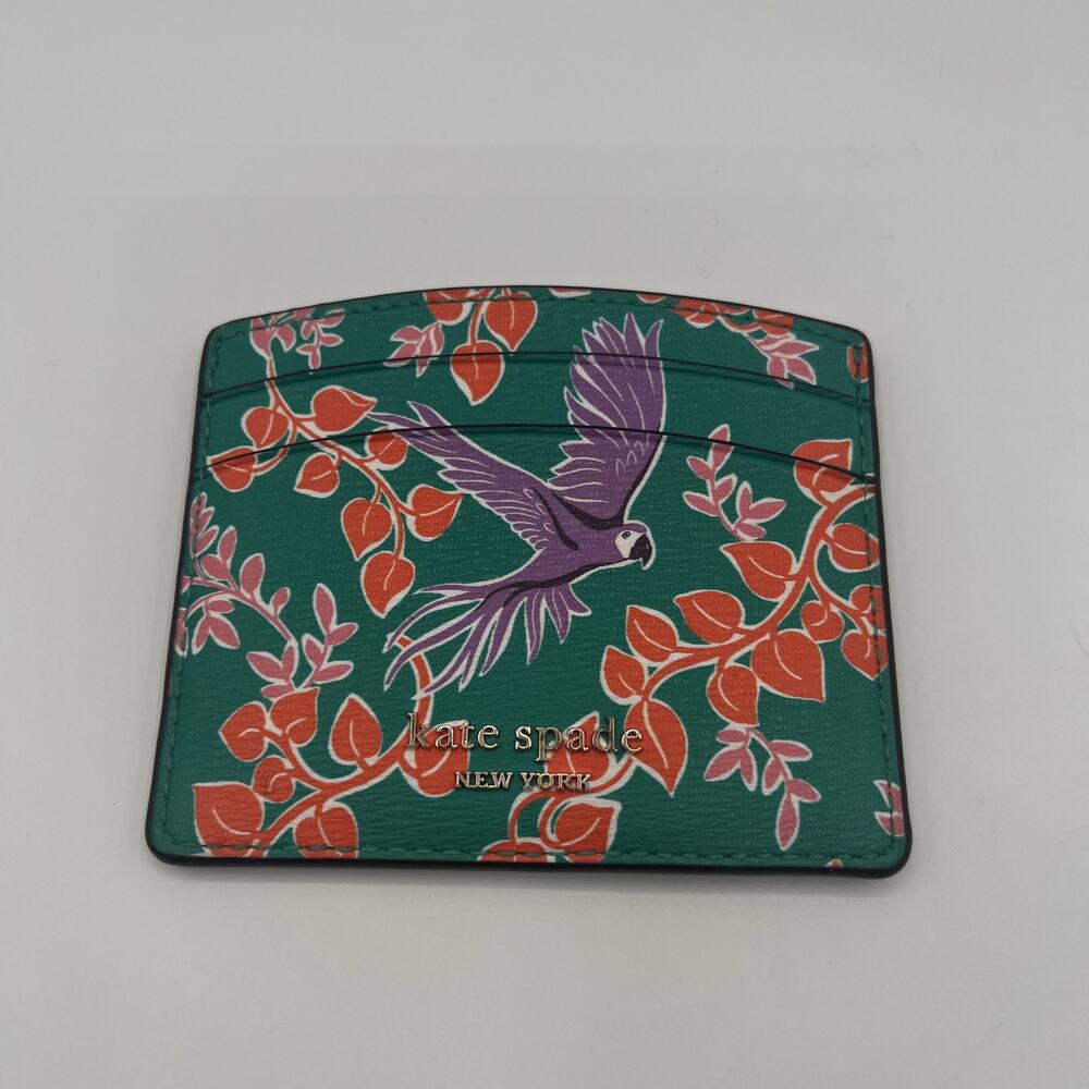 KATE SPADE NEW YORK Bird Party Slim Card Holder Wallet